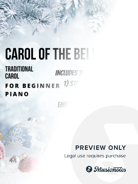 Carol of the Bells Beginner Piano Sheet Music Combo