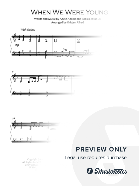 When We Were Young (Intermediate Piano Solo)