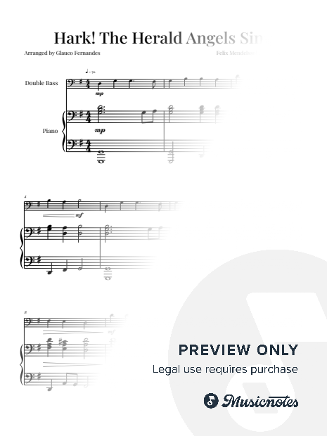 Hark! The Herald Angels Sing - Christmas Song | DOUBLE BASS and PIANO