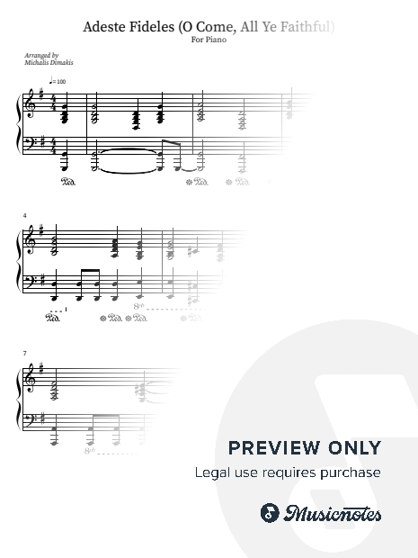 Adeste Fideles (O Come, All Ye Faithful) - Piano Version