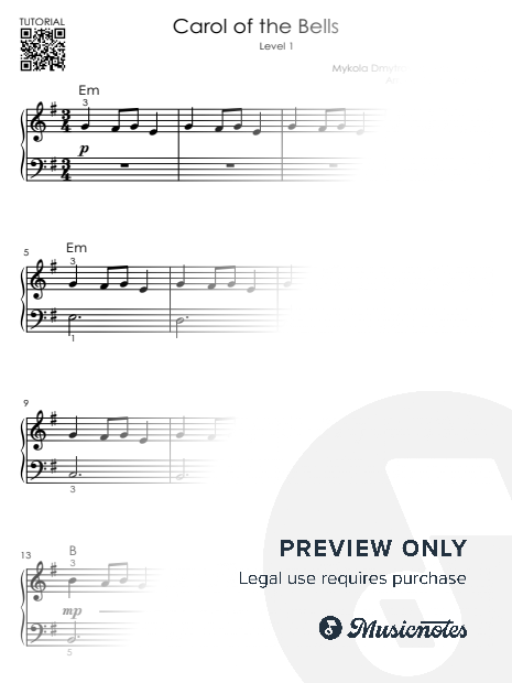 Carol of the Bells - Easy Piano Tutorial for Beginners (Level 1)