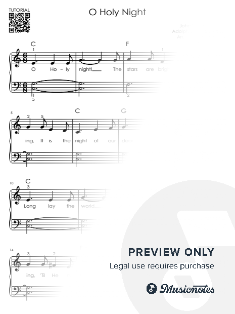 O Holy Night - Easy Piano Tutorial for Beginners (Level 1)