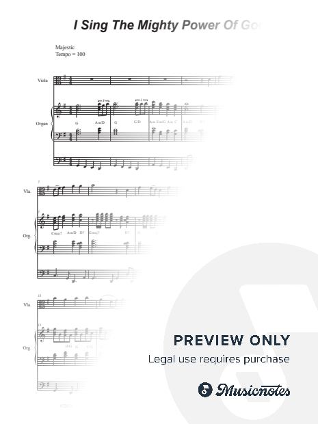 I Sing The Mighty Power Of God (Viola solo - Organ accompaniment)