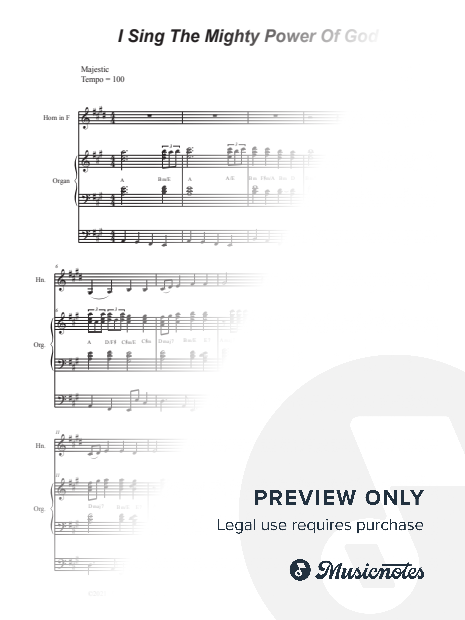 I Sing The Mighty Power Of God (French Horn solo - Organ accompaniment)
