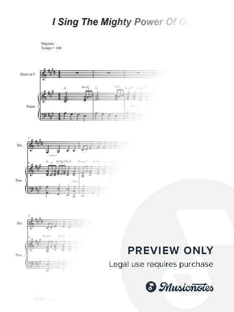 I Sing The Mighty Power Of God (French Horn solo - Piano accompaniment)