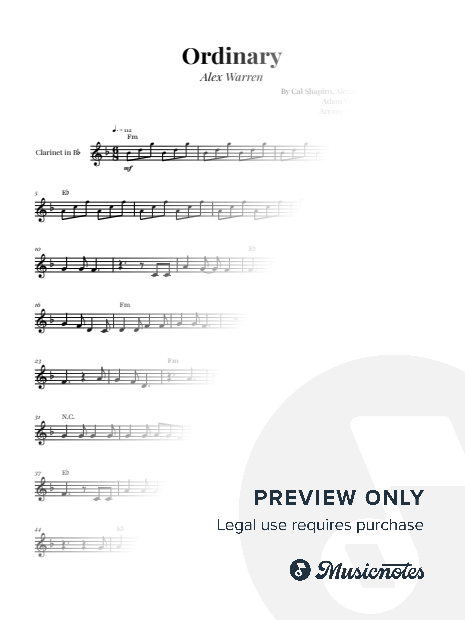 Alex Warren - Ordinary | Clarinet Solo (with Chords)