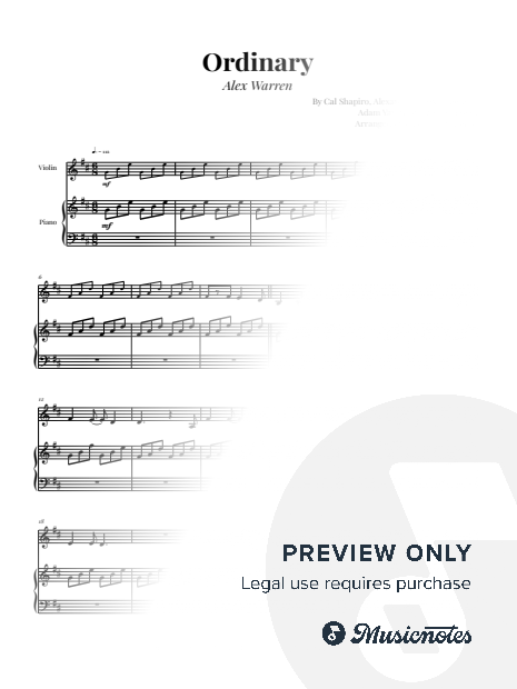 Alex Warren - Ordinary | Violin & Piano Sheet Music
