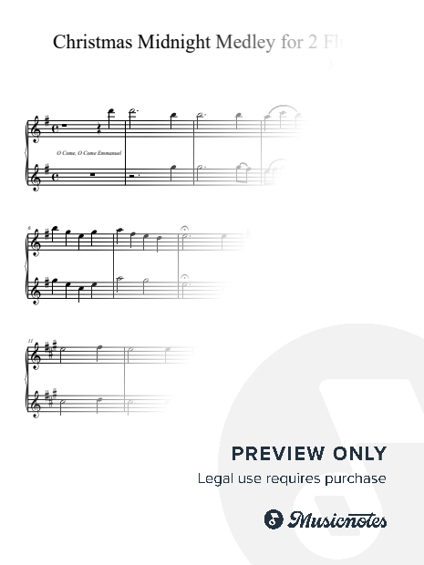Christmas Midnight Medley for 2 Flutes