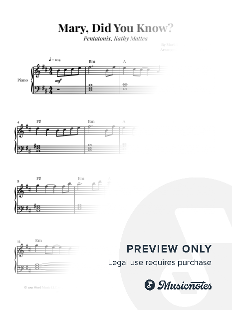 Mary, Did You Know? | Easy Piano (with Chords)