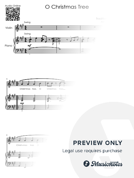 O Christmas Tree - Jazz Edition Violin Piano Duet Sheet Music for Intermediate Players