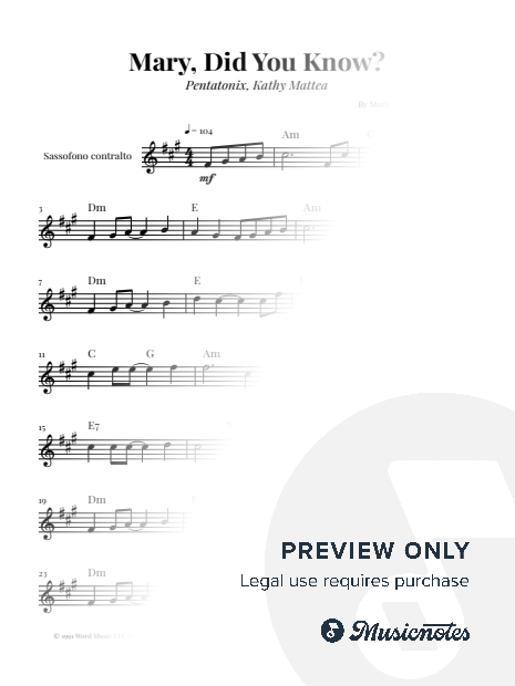 Mary, Did You Know? | ALTO SAXOPHONE SOLO (with Chords)