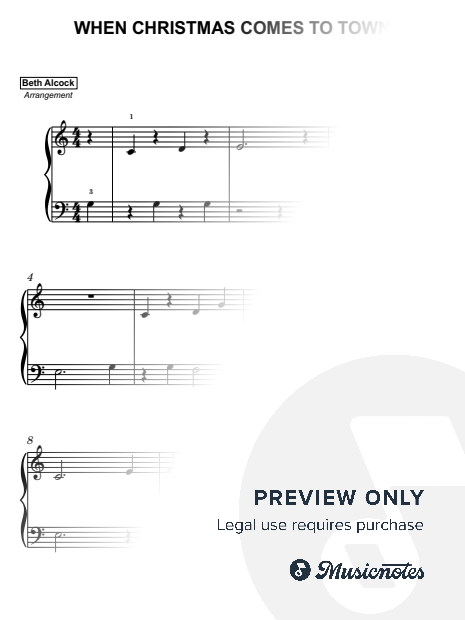 When Christmas Comes to Town (The Polar Express) - beginner piano