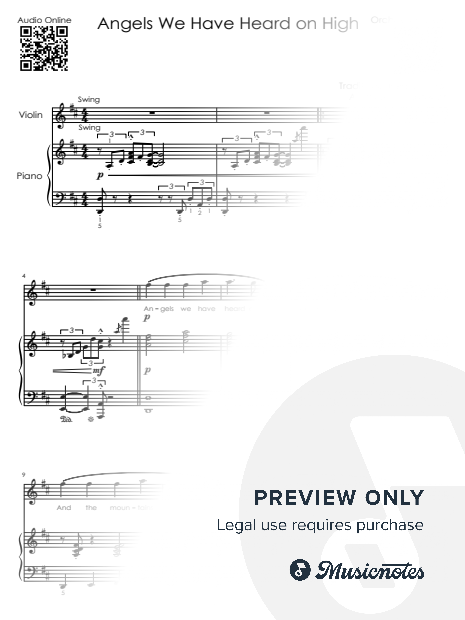 Angels We Have Heard on High – Violin & Piano Duet | Easy Intermediate Sheet Music + Piano Only PDF