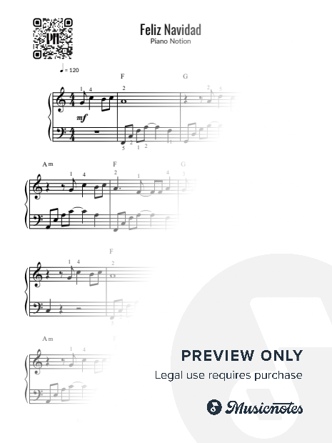 Feliz Navidad, José Feliciano (Easy Piano)
