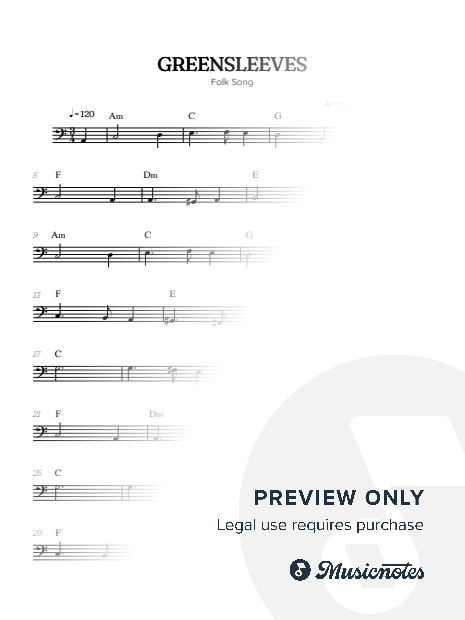 Greensleeves (What Child is This?) • Christmas Song | tuba sheet music (chords)