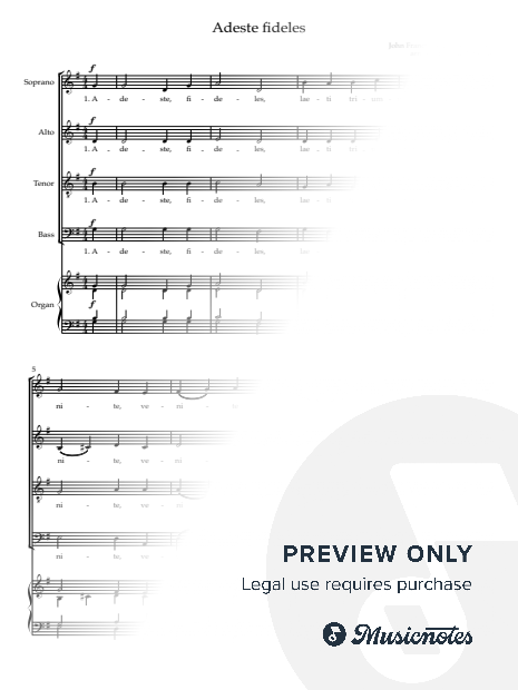 Adeste fideles (Wade arr Mark Keane) SATB and Descant