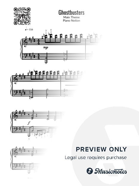 Ghostbusters, Ray Parker (Easy Piano)