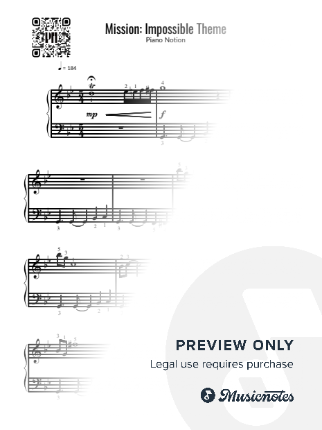 Mission: Impossible, Main Theme (Easy Piano)
