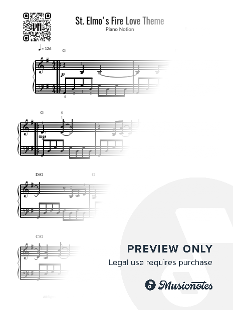 St. Elmo's Fire, Love Theme (Easy Piano)
