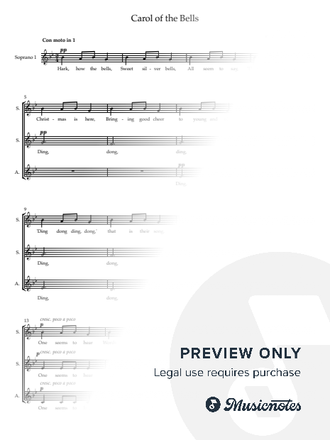 Carol of the Bells (Leontovych arr Mark Keane) SSA