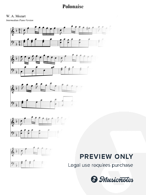 Polonaise – W. A. Mozart (Intermediate - Medium version)