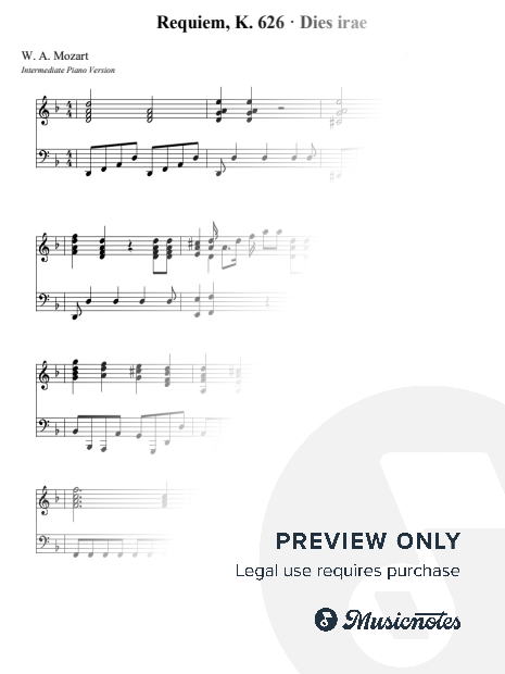Requiem, K. 626 – Dies irae – W. A. Mozart (Intermediate - Medium version)