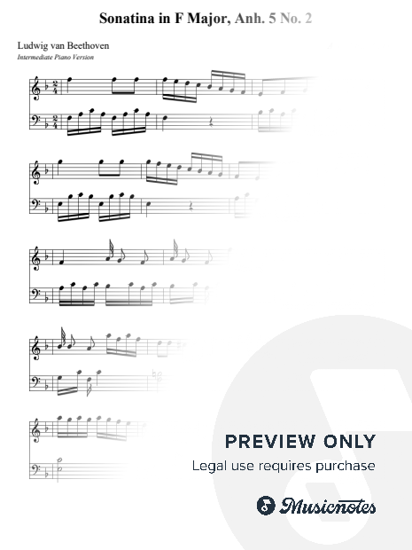 Sonatina in F Major, Anh. 5 No. 2 – Ludwig van Beethoven (Intermediate - Medium version)