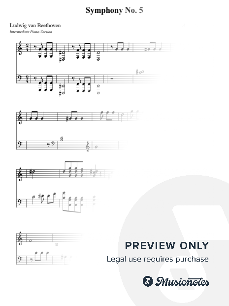 Symphony No. 5 – Ludwig van Beethoven (Intermediate - Medium version)
