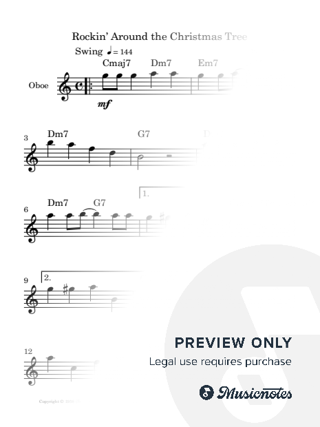 Rockin' Around The Christmas Tree | OBOE (with Chords)