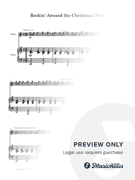 Rockin' Around The Christmas Tree | VIOLIN and PIANO (Score & Part)