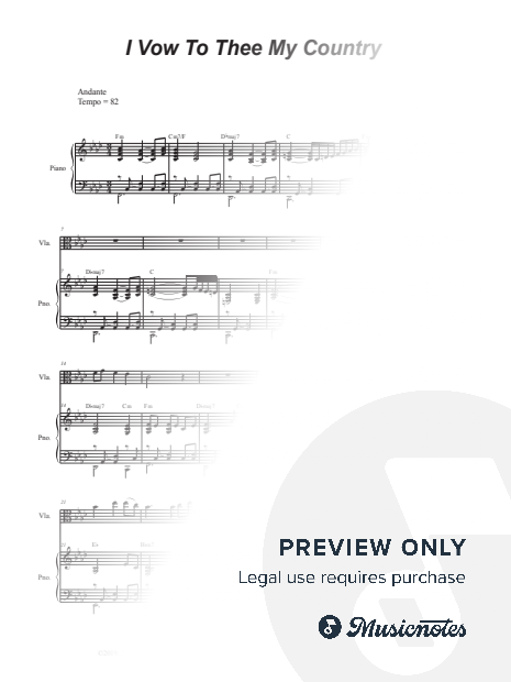 I Vow To Thee My Country (Viola solo and Piano)