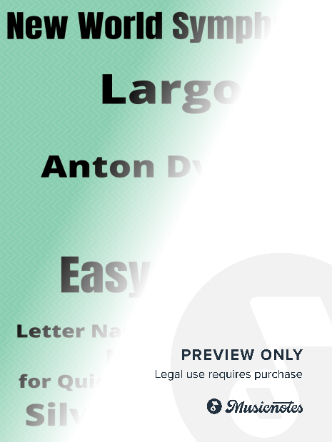 Largo New World Symphony Easy Piano Sheet Music 2nd Edition