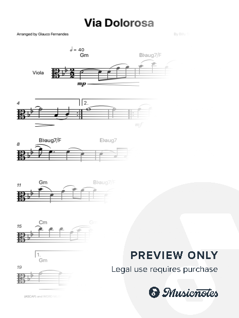 Via Dolorosa - Sandi Patty | VIOLA SOLO (with Chords)