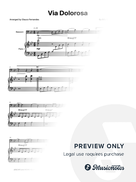 Via Dolorosa - Sandi Patty | BASSOON & PIANO (with Chords)