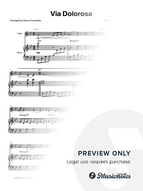 Via Dolorosa - Sandi Patty | VIOLIN & PIANO (with Chords)