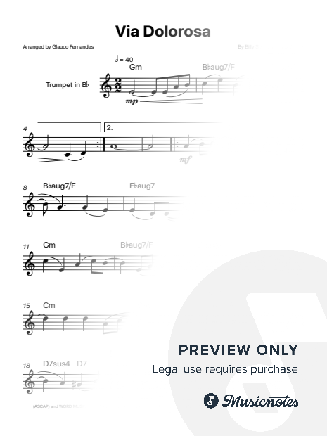 Via Dolorosa - Sandi Patty | Bb TRUMPET SOLO (with Chords)