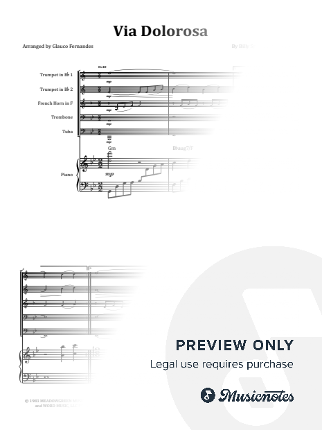 Via Dolorosa - Sandi Patty | BRASS QUINTET & PIANO (with Chords)