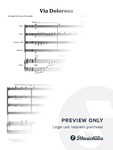 Via Dolorosa - Sandi Patty | WOODWIND QUARTET & PIANO (with Chords)