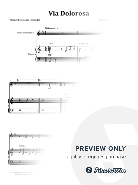 Via Dolorosa - Sandi Patty | EASY TENOR SAX & PIANO (with Chords)
