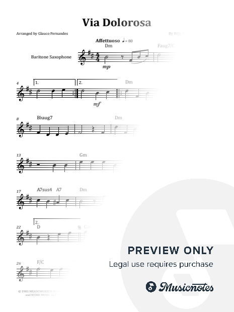 Via Dolorosa - Sandi Patty | EASY BARITONE SAX SOLO (with Chords)