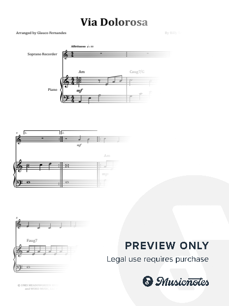 Via Dolorosa - Sandi Patty | EASY SOPRANO RECORDER & PIANO (with Chords)