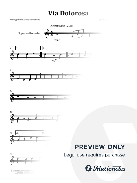 Via Dolorosa - Sandi Patty | EASY SOPRANO RECORDER SOLO