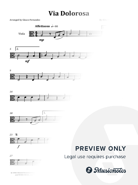 Via Dolorosa - Sandi Patty | EASY VIOLA SOLO