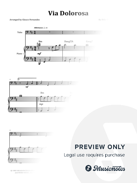 Via Dolorosa - Sandi Patty | TUBA & PIANO (with Chords)