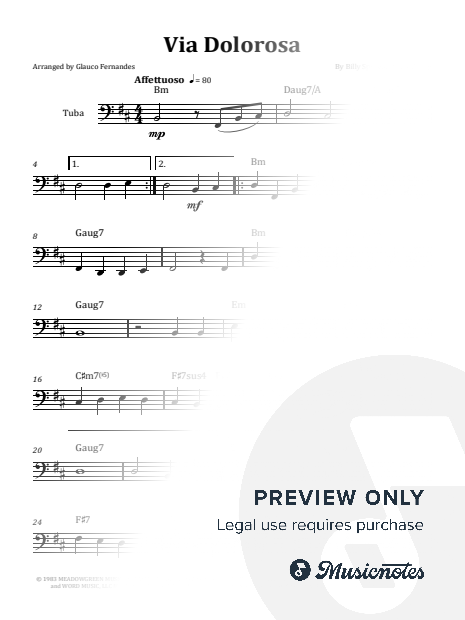 Via Dolorosa - Sandi Patty | TUBA SOLO (with Chords)
