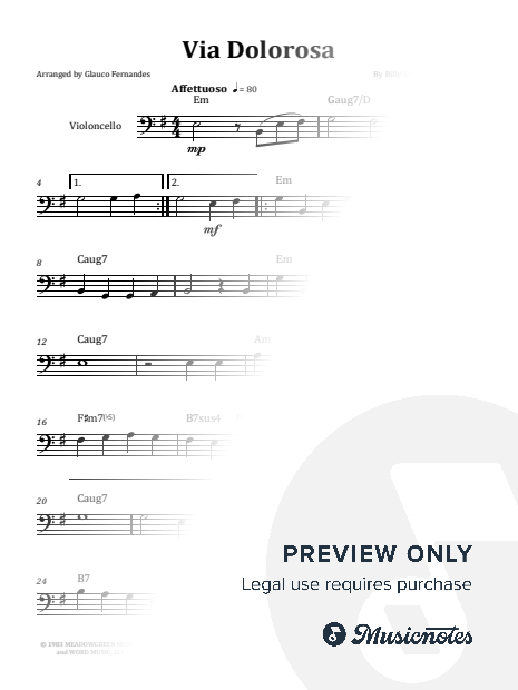 Via Dolorosa - Sandi Patty | EASY CELLO SOLO (with Chords)