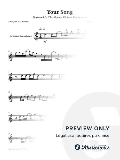 Your Song - Elton John | SOPRANO SAX SOLO