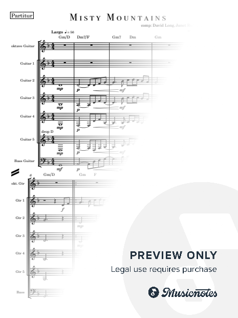 Misty Mountains (for Guitar Ensemble)