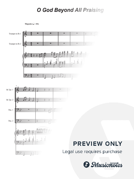 O God Beyond All Praising (Brass Quartet and Organ - Alternate Version)