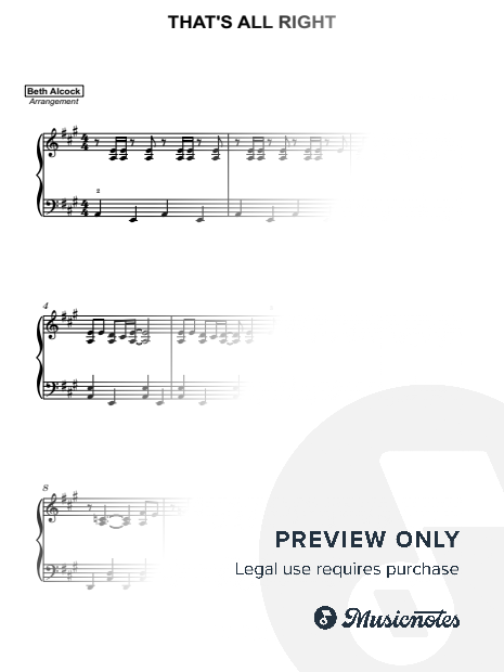 That's All Right (Elvis Presley) - intermediate piano